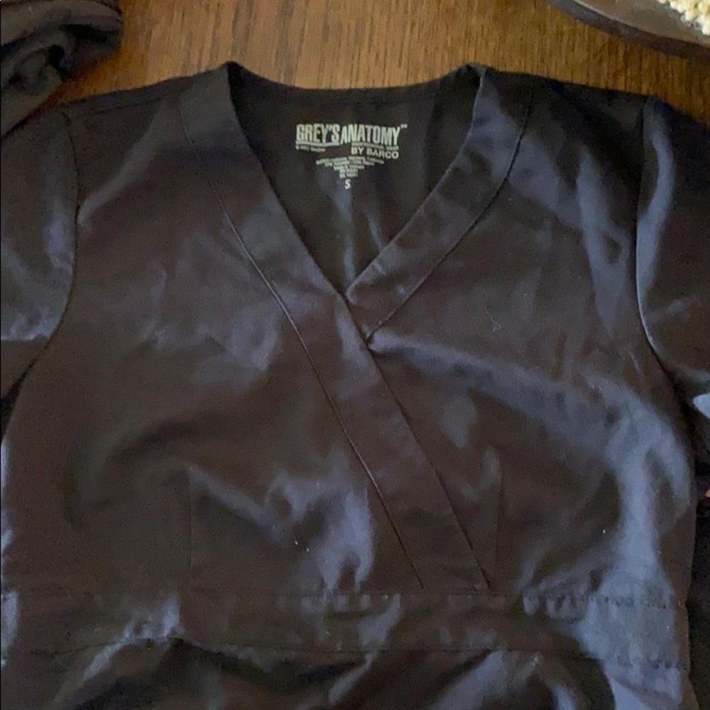 Greys anatomy by barco black scrub top